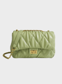 « Sommermode Highlight: Die Gesteppte Klappentasche Kettentasche Crossbody Tasche von Niky in Rosa, Weiß, Schwarz und Grün »
