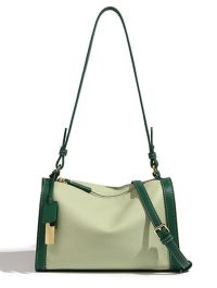« Stilvolle Eleganz: Die Audrey Handtasche Damen Schultertaschen Leder Umhängetasche in Karamell/Grün – Ein Mode Statement »