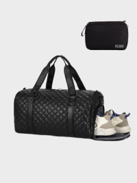 « Stil trifft auf Funktionalität: Die Lennon Reisetasche – Ihr perfekter Begleiter für Wochenenden, Arbeit und Sport in Schwarz, Rosa und Grau »