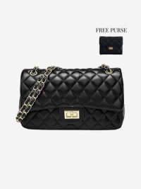 « Stilvolle Eleganz mit der klassischen gesteppten Flapbag Schultertasche – Chantal »