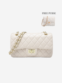 « Klassische Eleganz neu definiert: Die Cilia Schultertasche mit gesteppter Klappe »