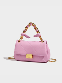 « Stilvolle Eleganz mit der Della: Eine Designer-Inspirierte, Gesteppte Mini-Überschlagtasche mit Henkel für Damen »
