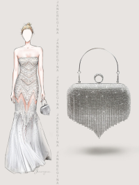 « Schimmernde Eleganz: Die Abendtasche Hochzeitstasche Party Tasche Handtasche Damen Schultertaschen Silber für den stilvollen Auftritt »