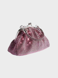 « Die Eleganz der Briella: Abendtasche Hochzeitstasche Party Tasche Handtasche Damen Schultertaschen Vintage-Tasche Rosa/Silber im Rampenlicht »
